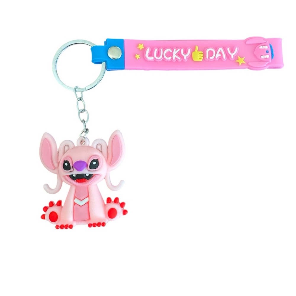 Disney angela stitch lucky day Keychain